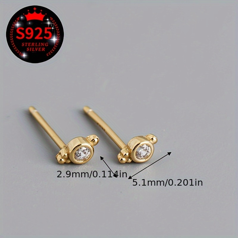 2pcs Women's 925 Silver Ear Studs with Packaging